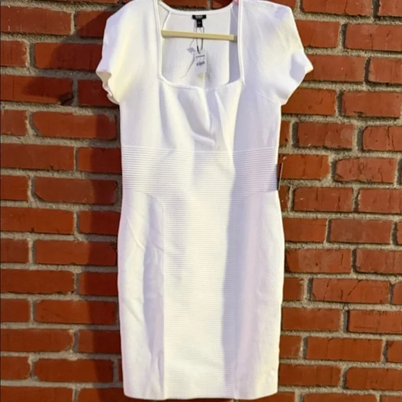 NEW WITH TAG Express Body Contour White Ribbed Dress - Picture 3 of 5